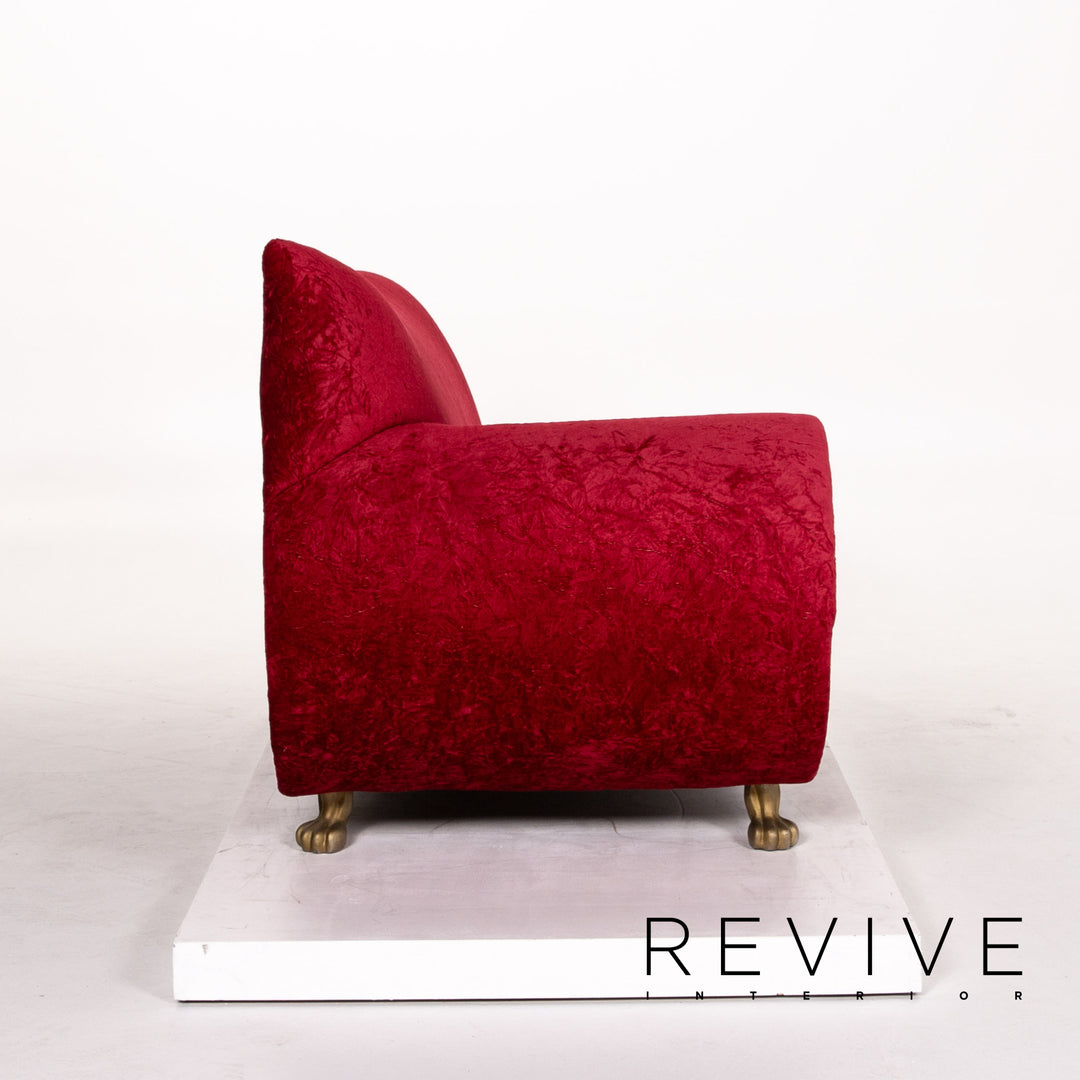 Bretz Gaudi Samt Stoff Sofa Rot Zweisitzer Couch #13595