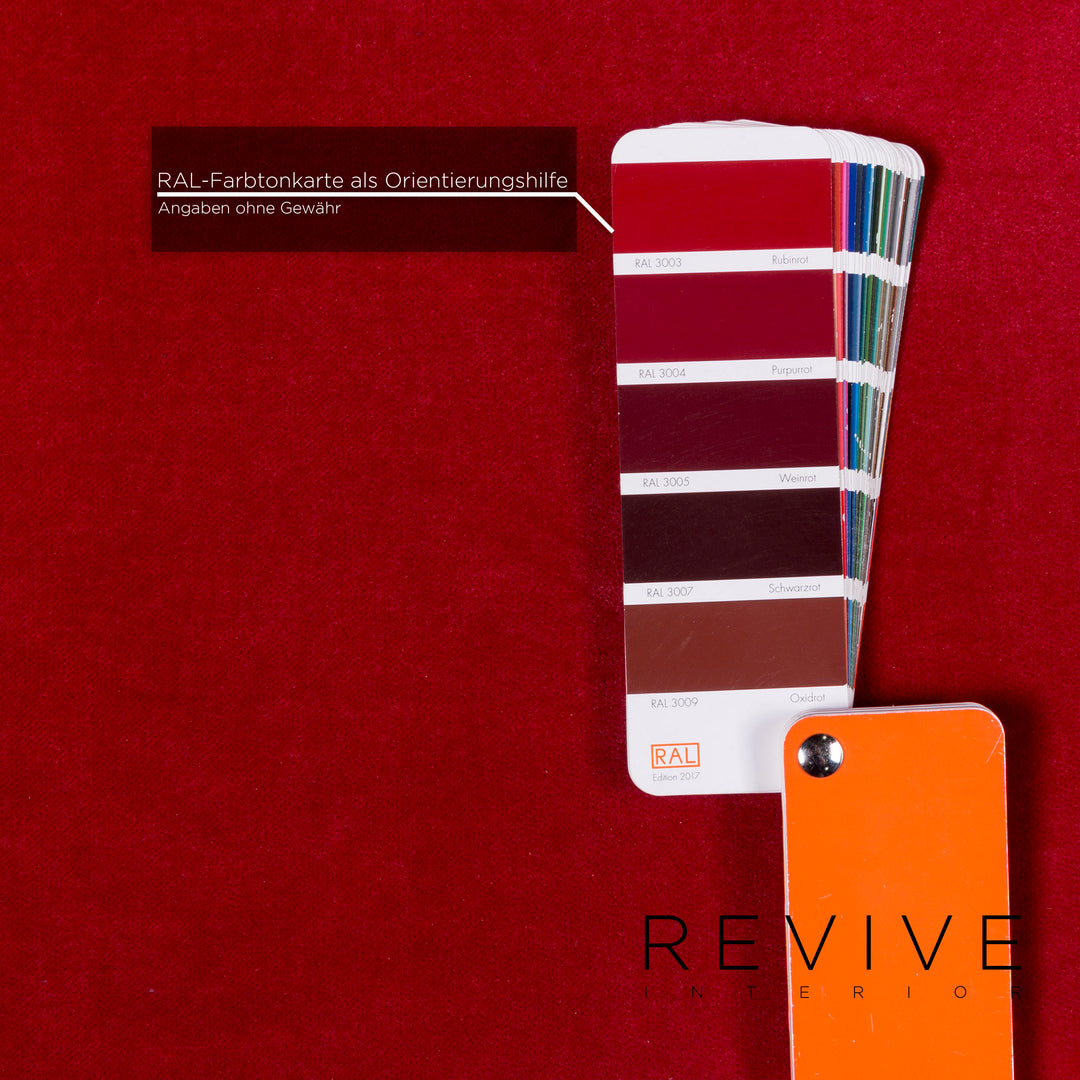 Bretz Gaudi Velvet Fabric Sofa Red Three Seater Récamière Couch #10518