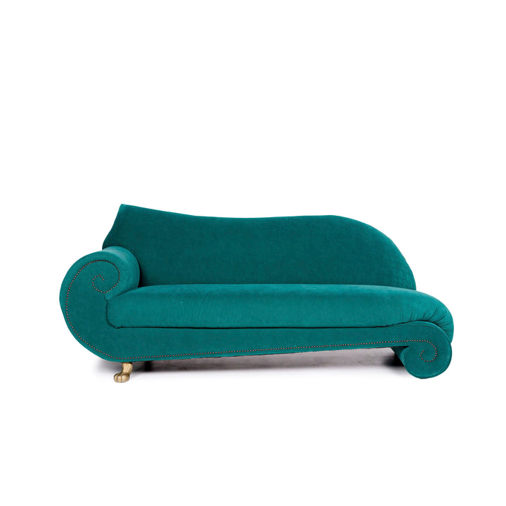 Bretz Gaudi Velvet Fabric Sofa Turquoise Three Seater Couch #11112