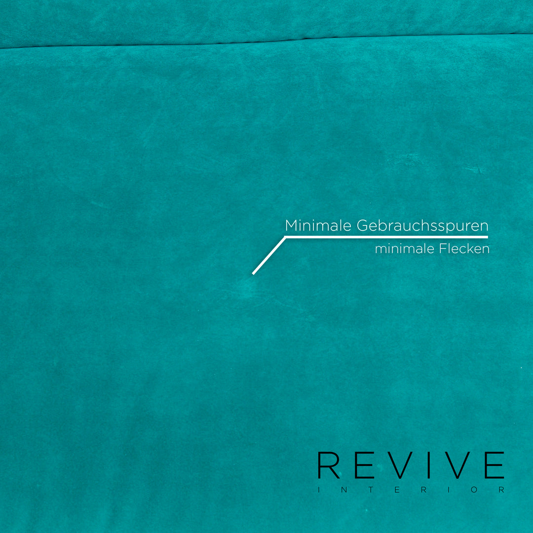 Bretz Gaudi Velvet Fabric Sofa Turquoise Three Seater Couch #11112