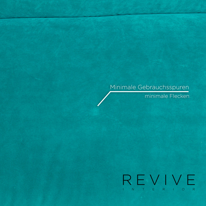 Bretz Gaudi Velvet Fabric Sofa Turquoise Three Seater Couch #11112