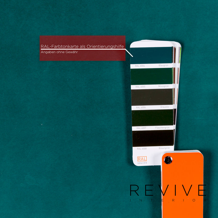 Bretz Gaudi Velvet Fabric Sofa Turquoise Three Seater Couch #11112