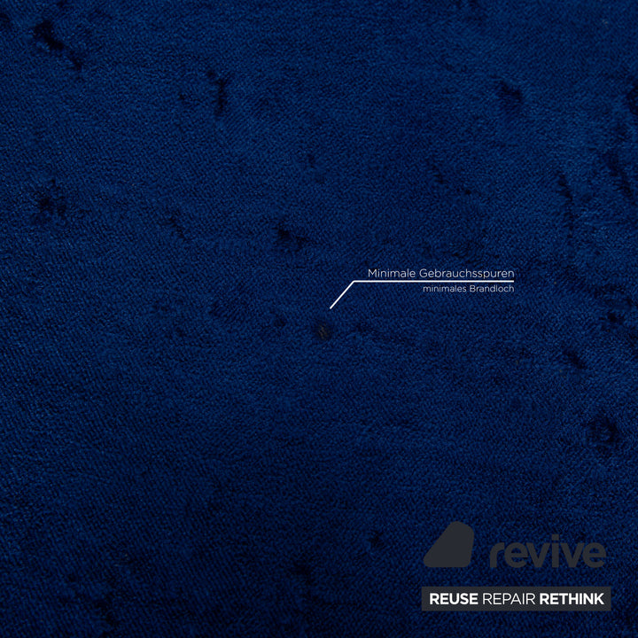 Bretz Gaudi Fabric Three Seater Blue Sofa Couch