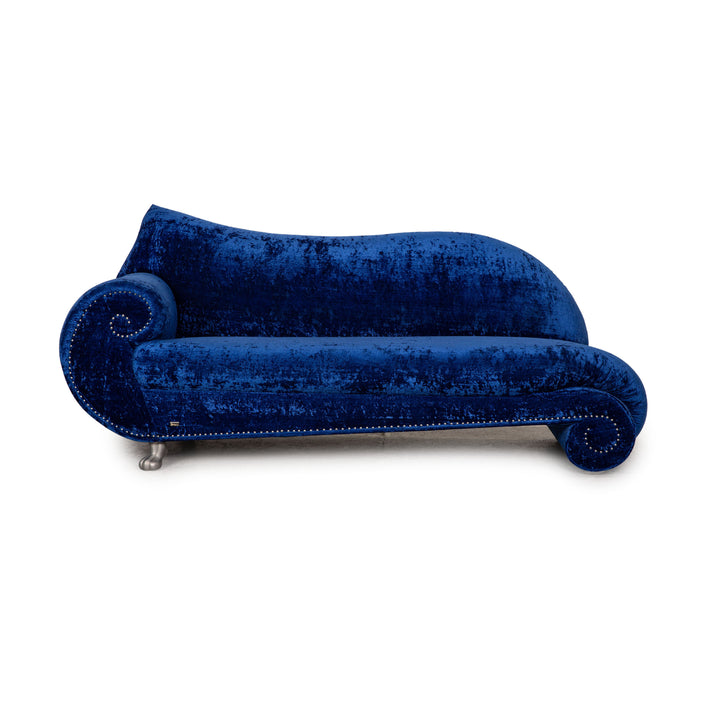 Bretz Gaudi Fabric Three Seater Blue Sofa Couch