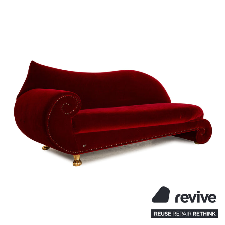 Bretz Gaudi Fabric Three Seater Red Sofa Couch