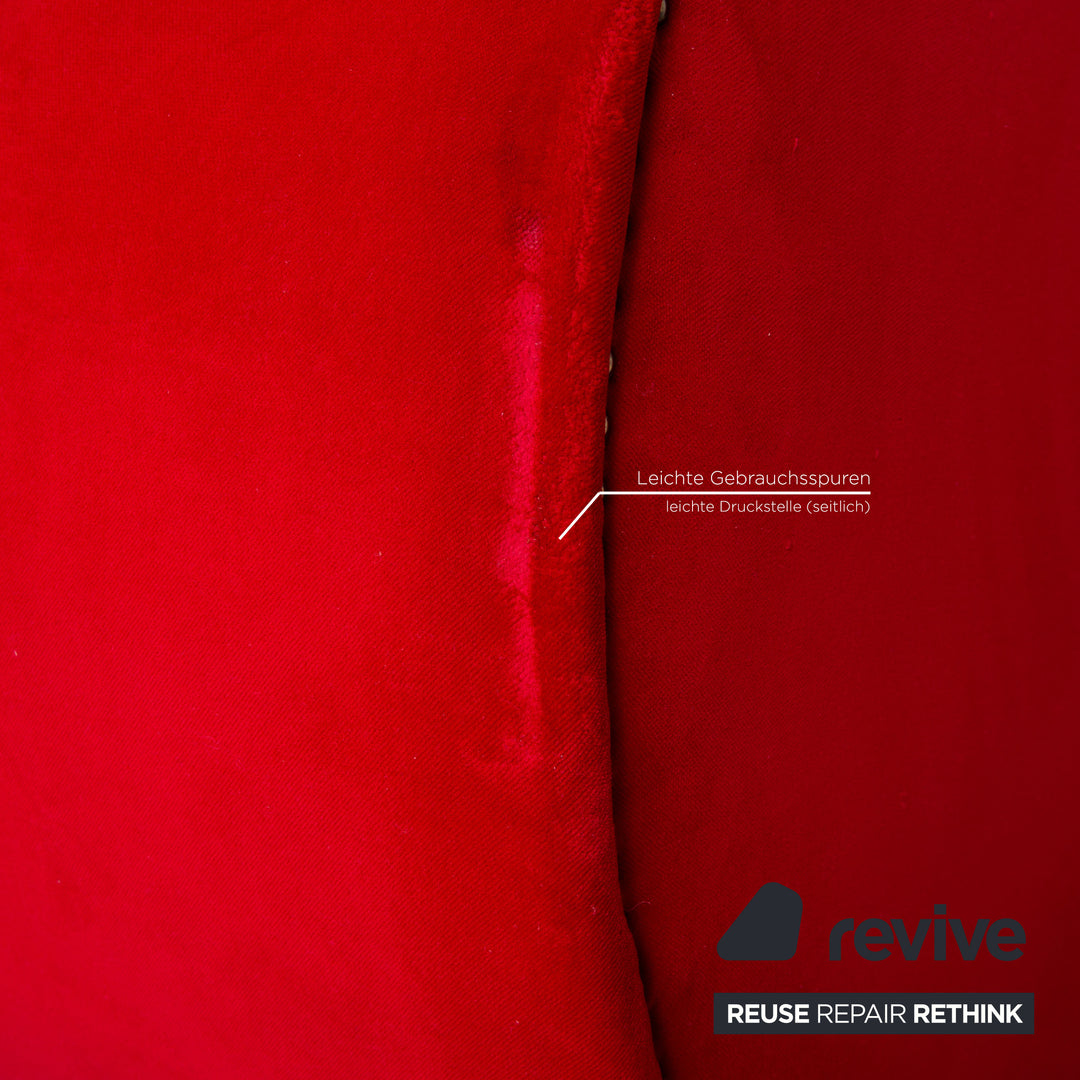 Bretz Gaudi Fabric Three Seater Red Sofa Couch