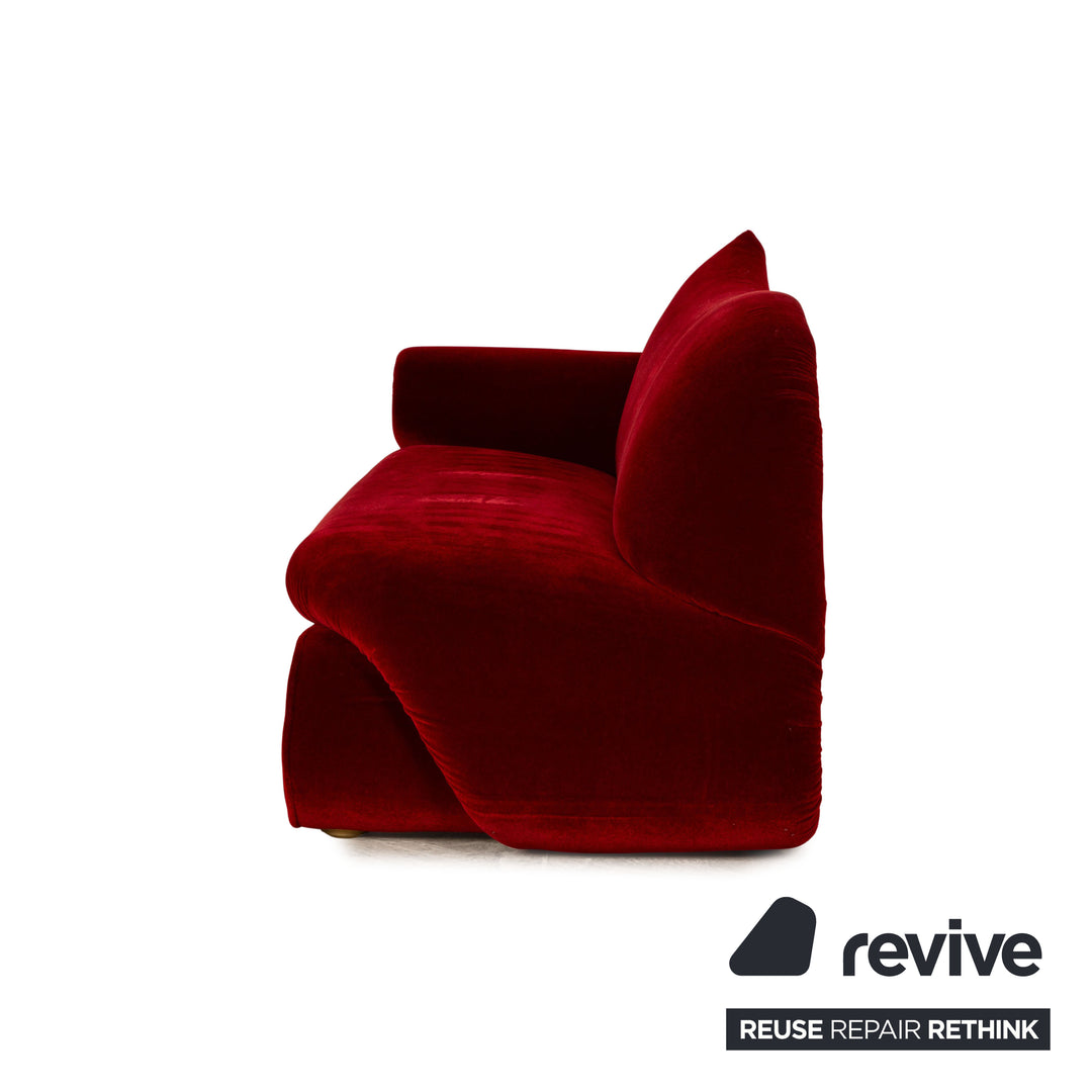 Bretz Gaudi Fabric Three Seater Red Sofa Couch