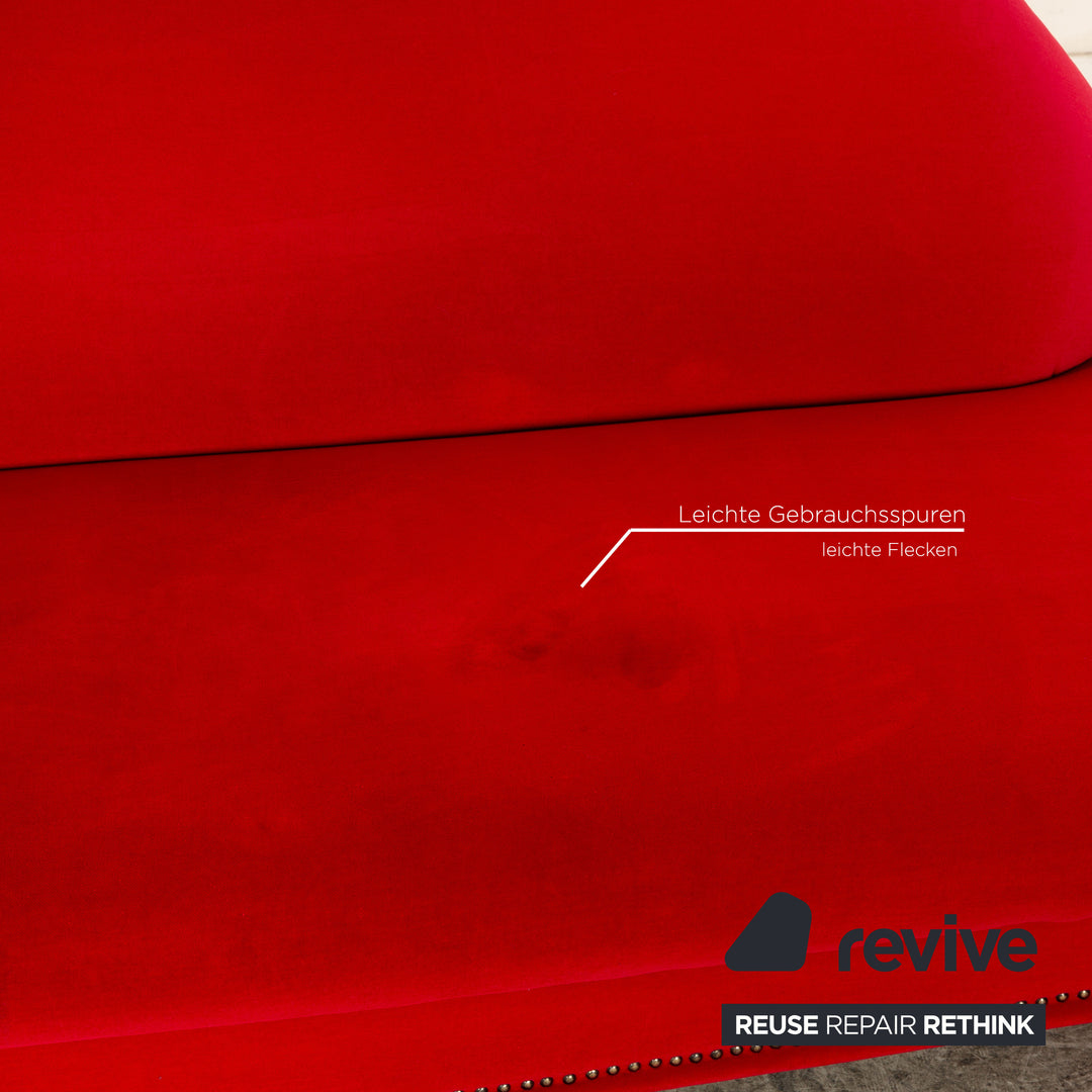 Bretz Gaudi Fabric Three Seater Red Sofa Couch