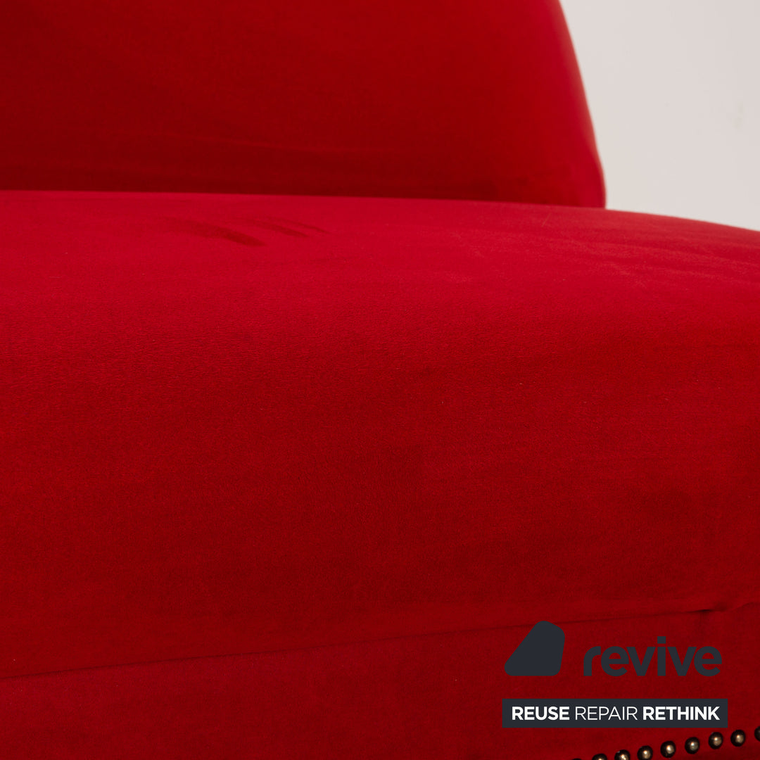 Bretz Gaudi Fabric Three Seater Red Sofa Couch