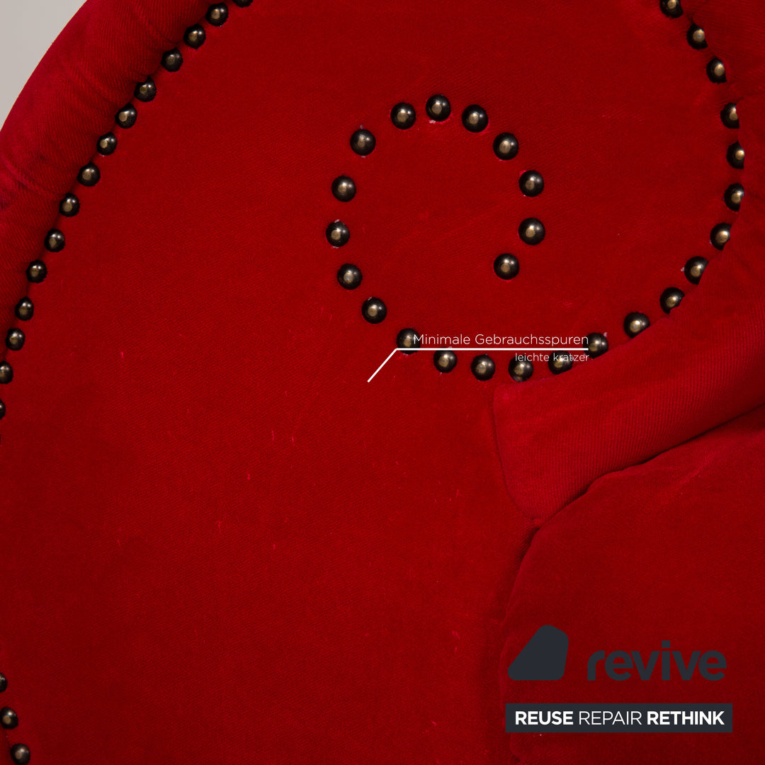 Bretz Gaudi Fabric Three Seater Red Sofa Couch