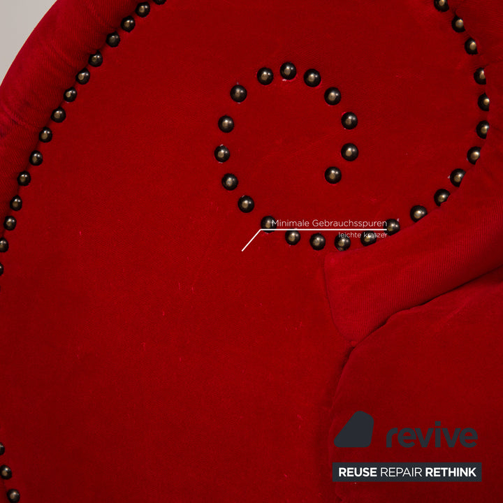 Bretz Gaudi Fabric Three Seater Red Sofa Couch