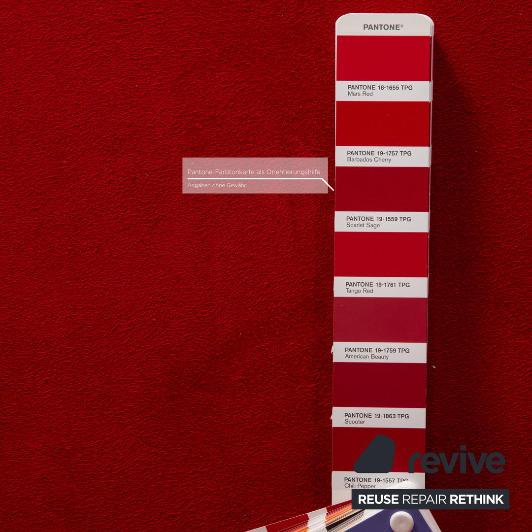 Bretz Gaudi Fabric Three Seater Red Sofa Couch