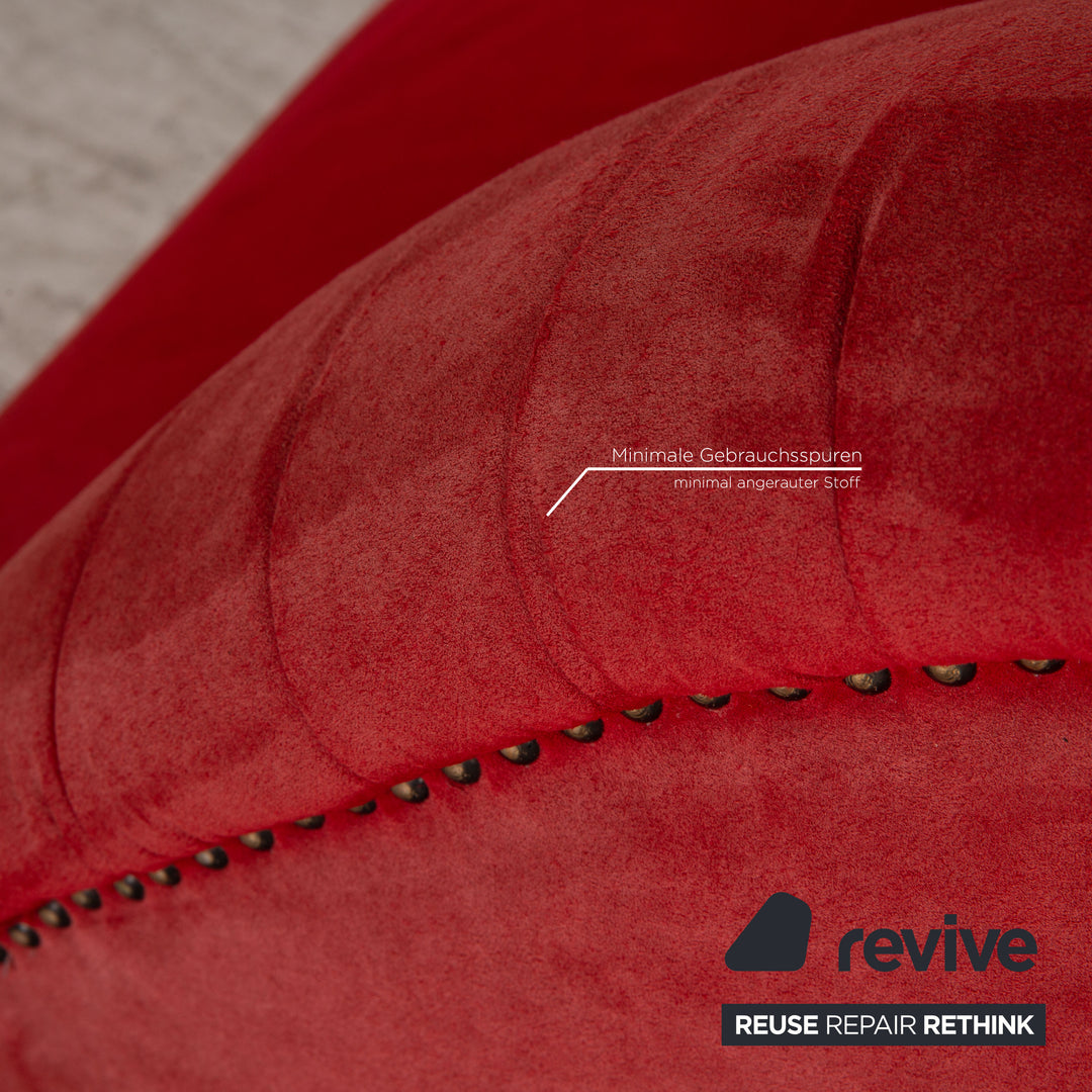 Bretz Gaudi Fabric Three Seater Red Sofa Couch