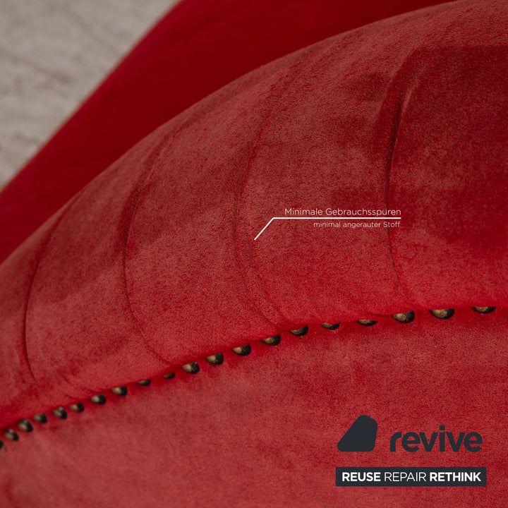 Bretz Gaudi Fabric Three Seater Red Sofa Couch