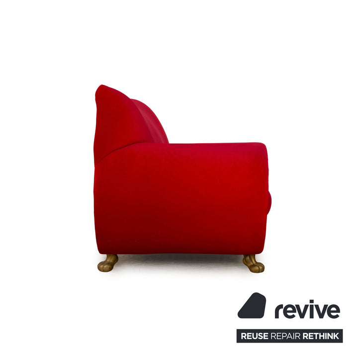 Bretz Gaudi Fabric Three Seater Red Sofa Couch