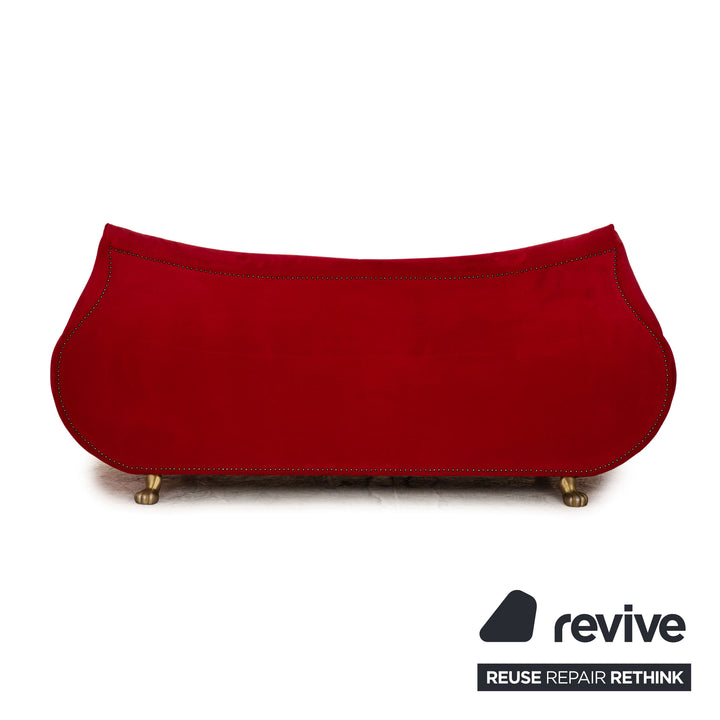 Bretz Gaudi Fabric Three Seater Red Sofa Couch