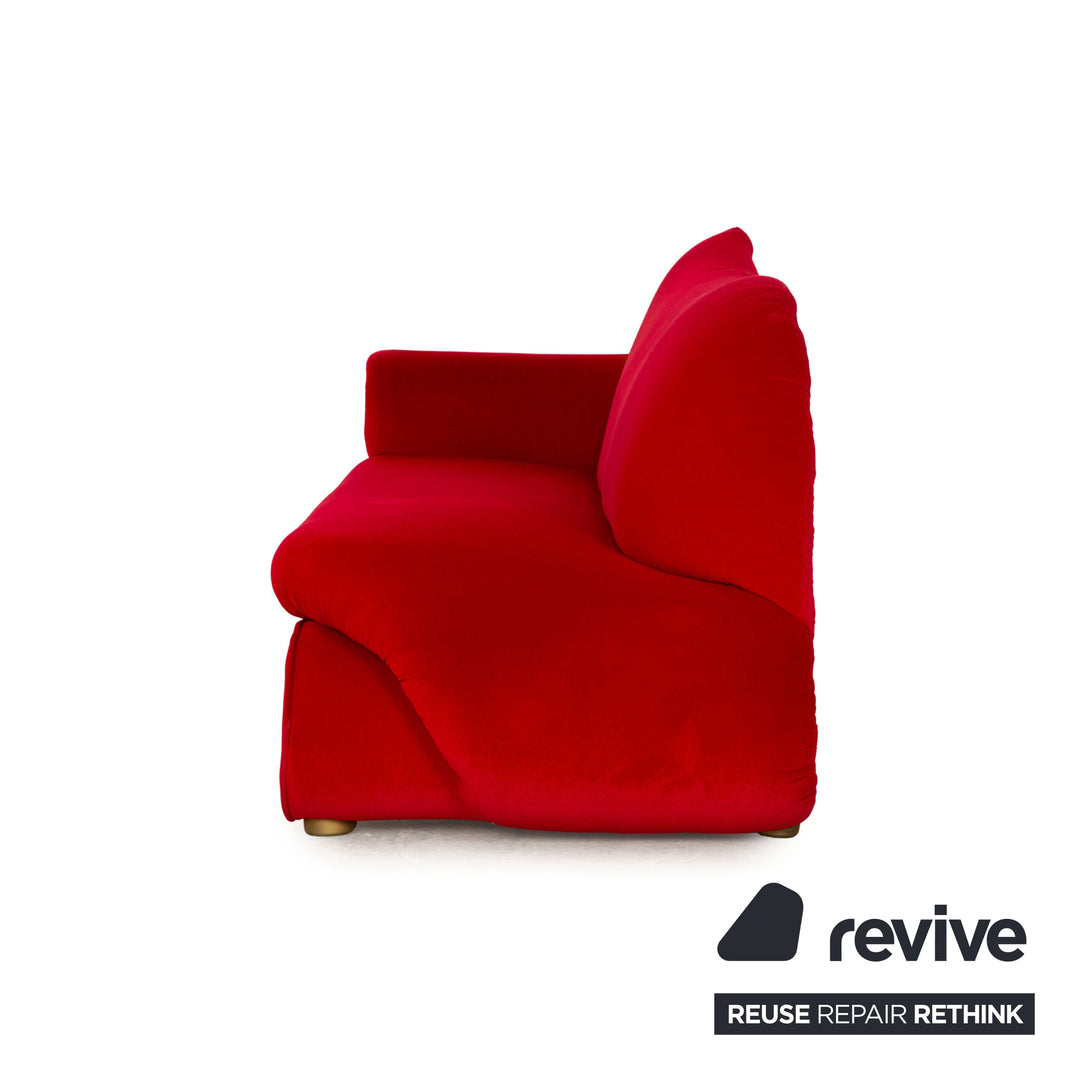 Bretz Gaudi Fabric Three Seater Red Sofa Couch