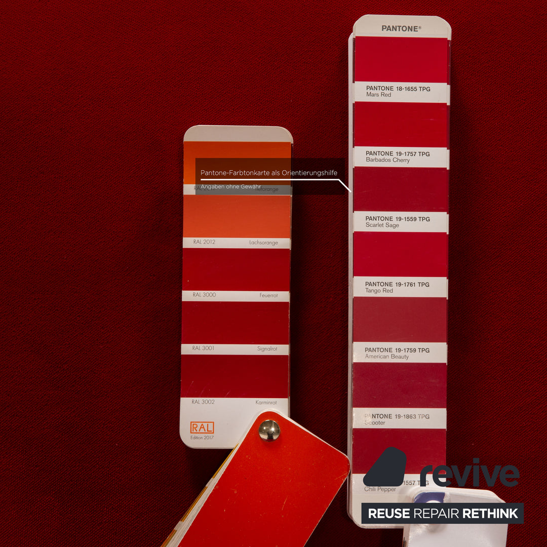 Bretz Gaudi Fabric Three Seater Red Sofa Couch