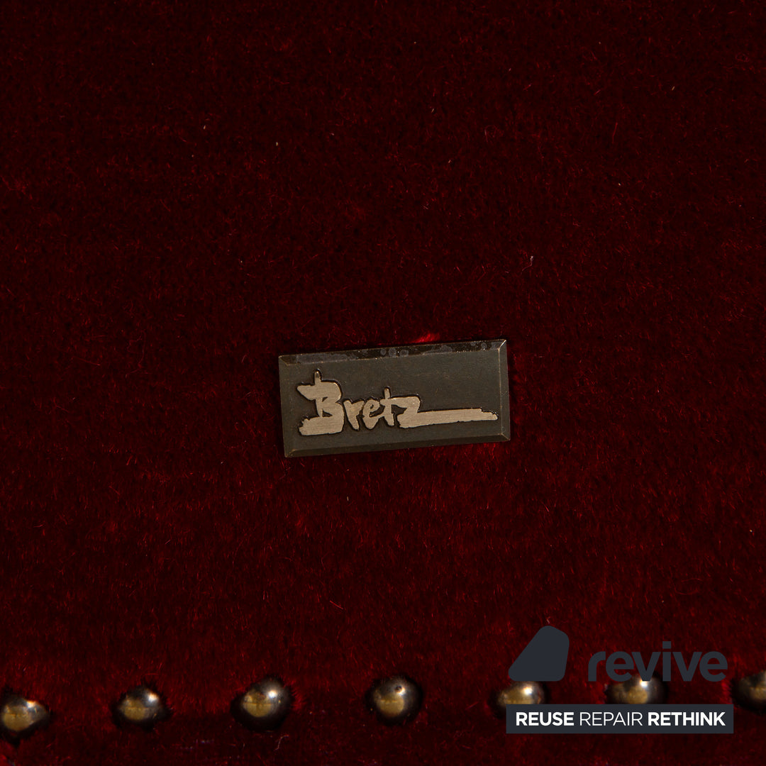 Bretz Gaudi Fabric Three Seater Red Sofa Couch