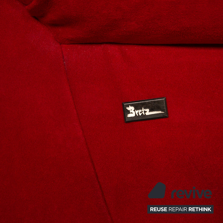 Bretz Gaudi Fabric Three Seater Red Sofa Couch