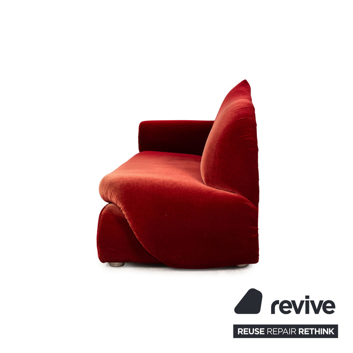 Bretz Gaudi Fabric Three Seater Red Sofa Couch