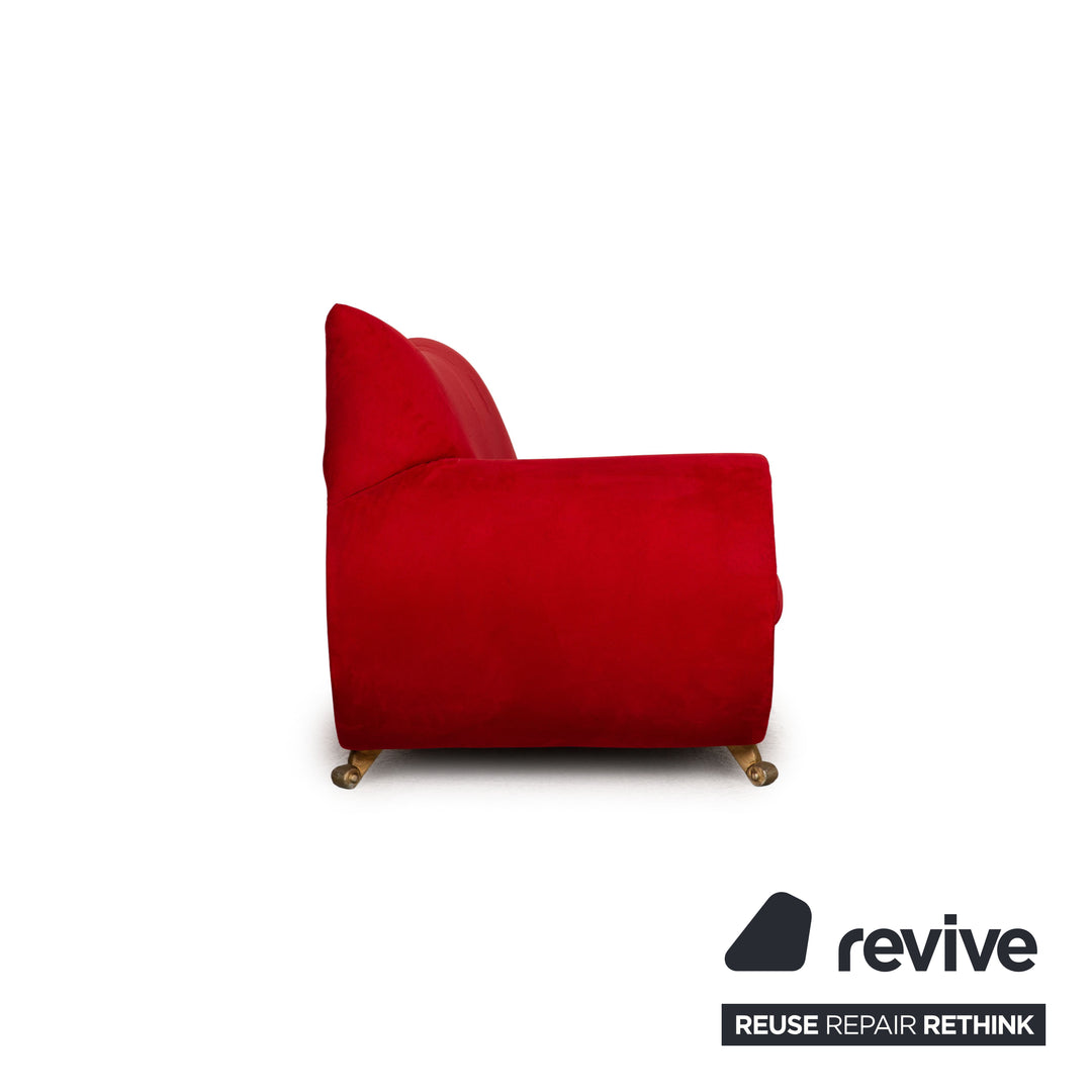 Bretz Gaudi Fabric Three Seater Red Sofa Couch