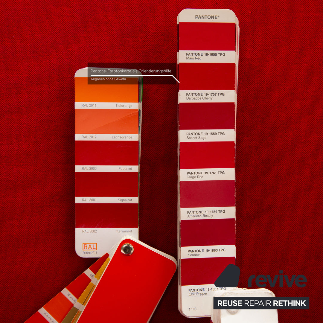 Bretz Gaudi Fabric Three Seater Red Sofa Couch