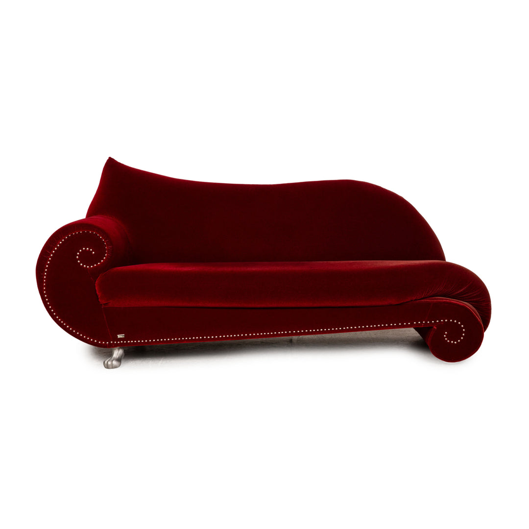 Bretz Gaudi Fabric Three Seater Red Sofa Couch