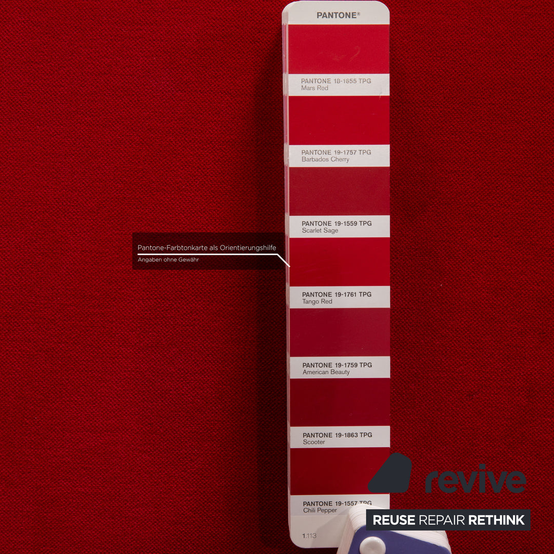 Bretz Gaudi Fabric Three Seater Red Sofa Couch