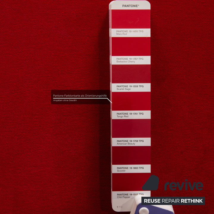 Bretz Gaudi Fabric Three Seater Red Sofa Couch