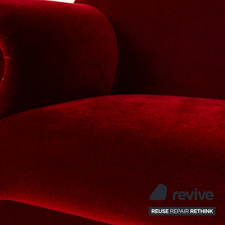 Bretz Gaudi Fabric Three Seater Red Sofa Couch