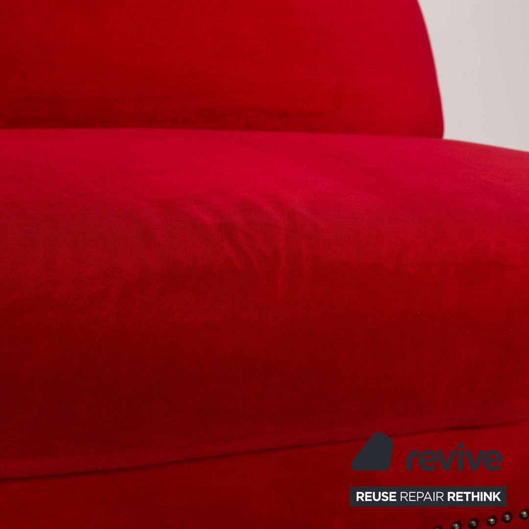 Bretz Gaudi Fabric Three Seater Red Sofa Couch