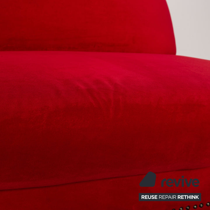 Bretz Gaudi Fabric Three Seater Red Sofa Couch