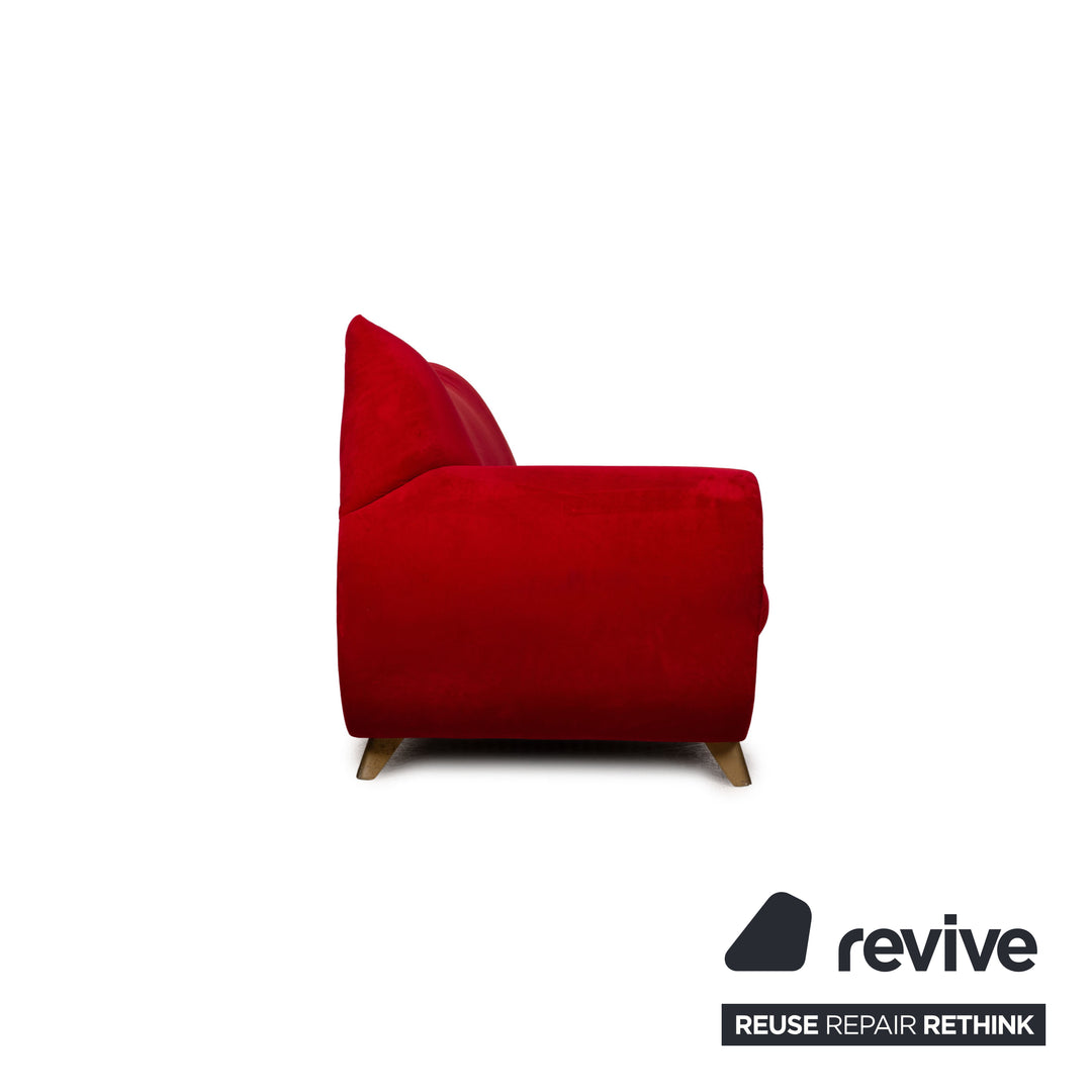 Bretz Gaudi Fabric Three Seater Red Sofa Couch