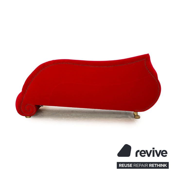 Bretz Gaudi Fabric Three Seater Red Sofa Couch