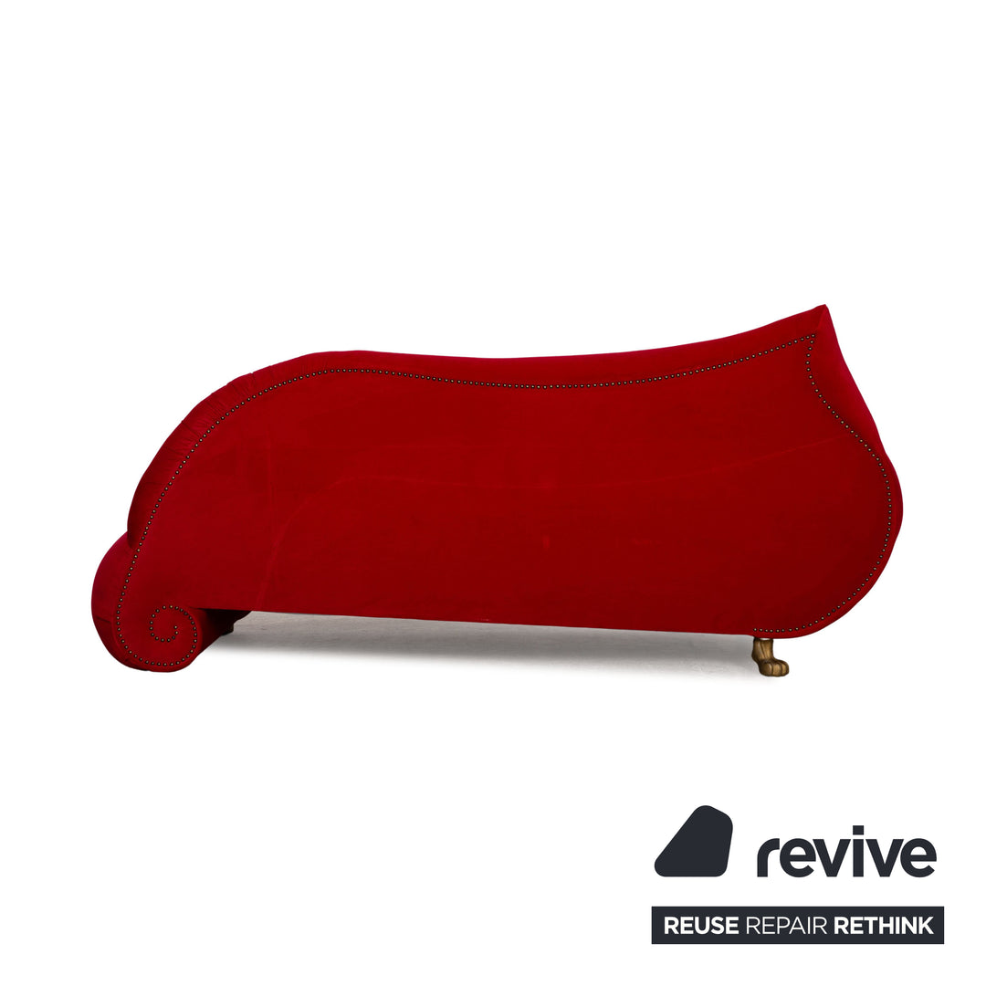 Bretz Gaudi Fabric Three Seater Red Sofa Couch