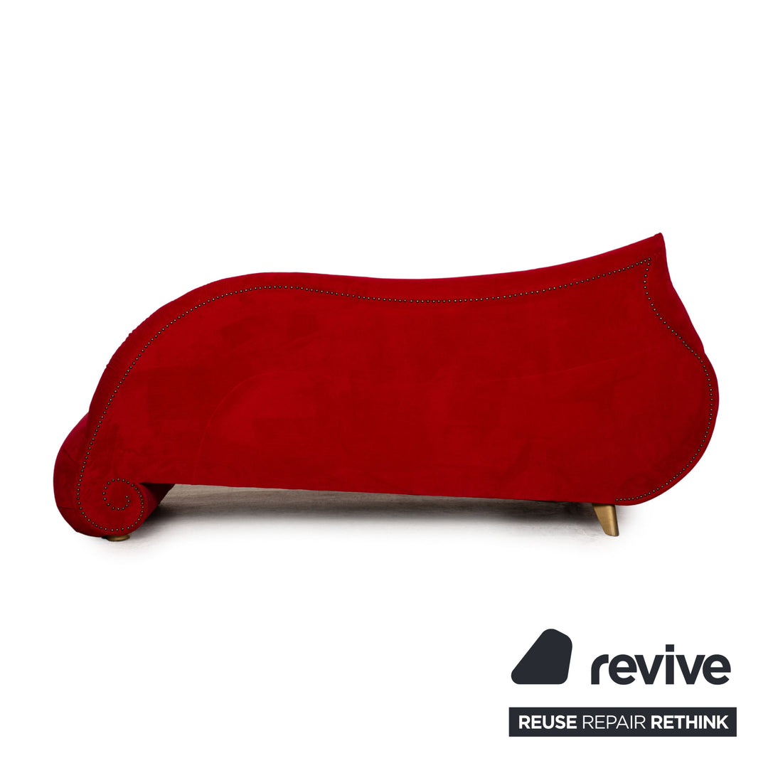 Bretz Gaudi Fabric Three Seater Red Sofa Couch