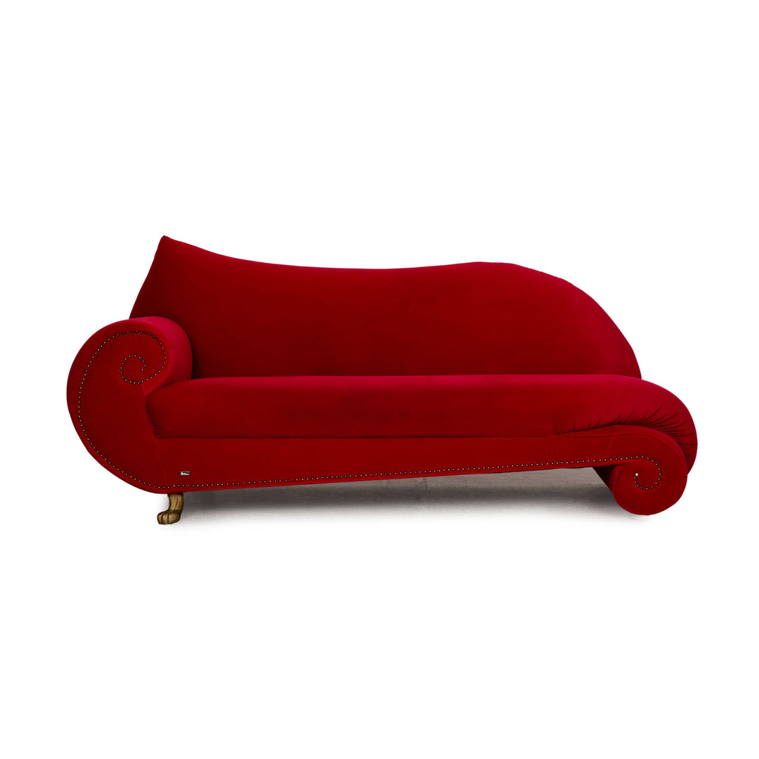 Bretz Gaudi Fabric Three Seater Red Sofa Couch