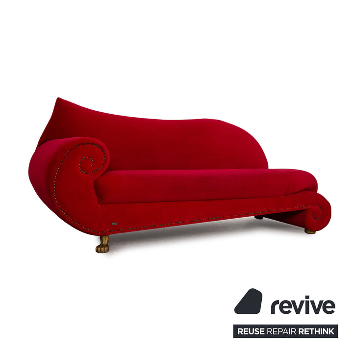 Bretz Gaudi Fabric Three Seater Red Sofa Couch