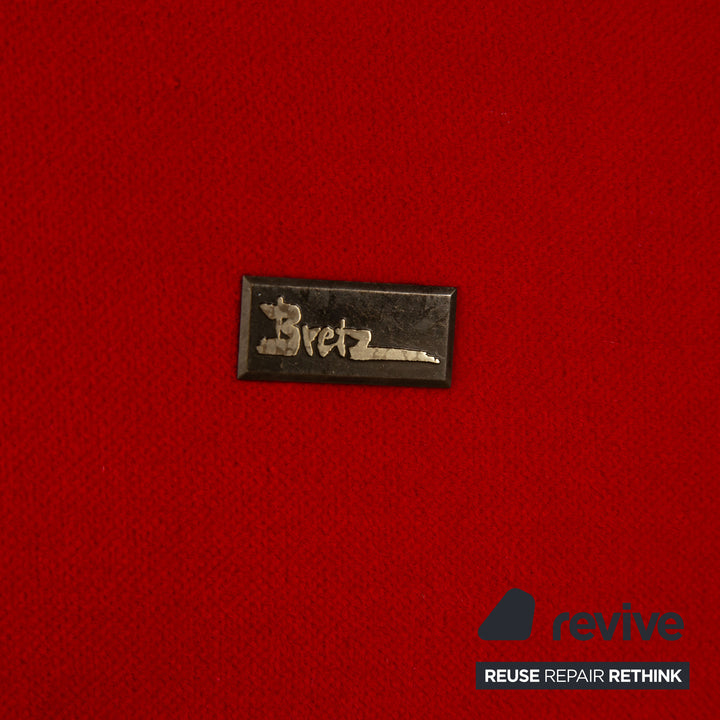 Bretz Gaudi Fabric Three Seater Red Sofa Couch