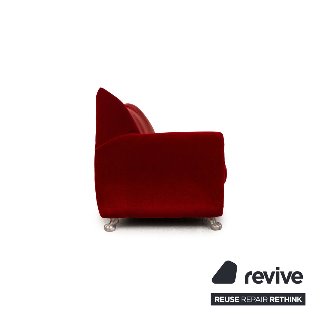 Bretz Gaudi Fabric Three Seater Red Sofa Couch