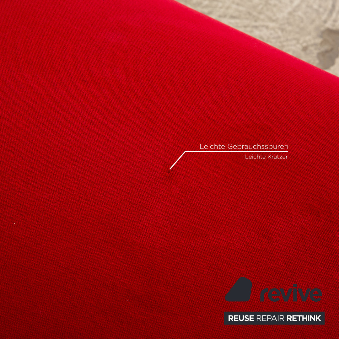 Bretz Gaudi Fabric Three Seater Red Sofa Couch