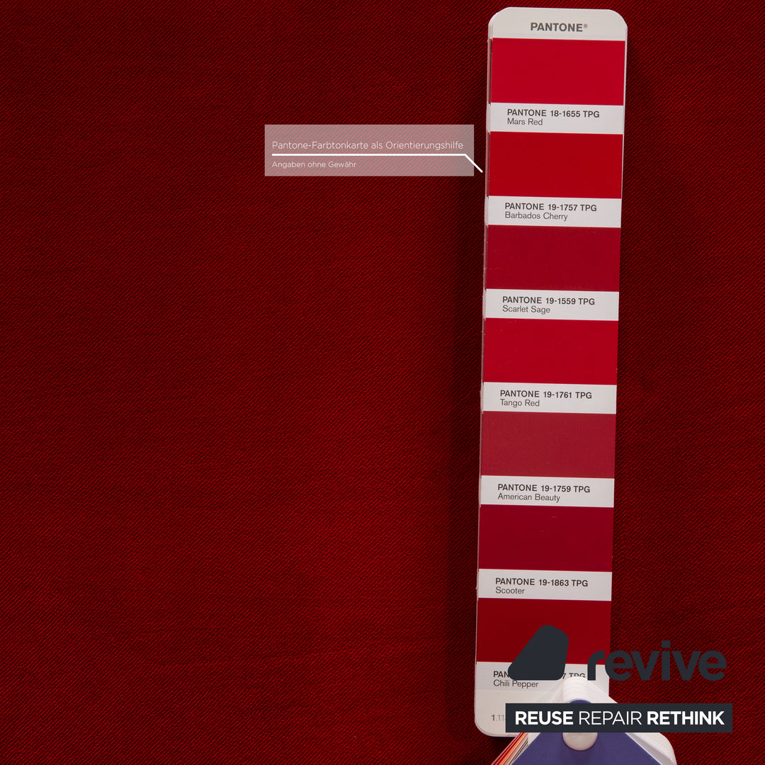 Bretz Gaudi Fabric Three Seater Red Sofa Couch