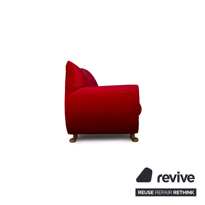 Bretz Gaudi Fabric Three Seater Red Sofa Couch