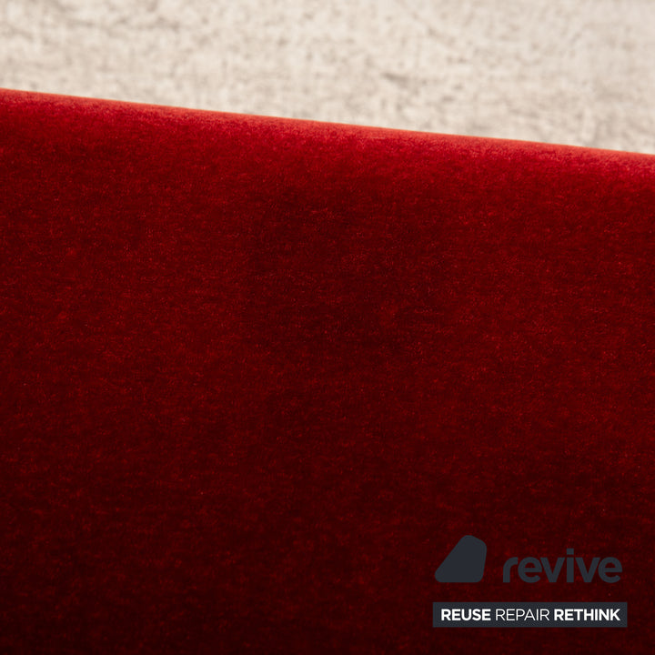 Bretz Gaudi Fabric Three Seater Red Sofa Couch