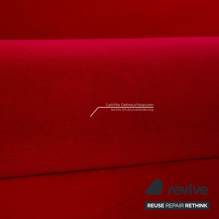 Bretz Gaudi Fabric Three Seater Red Sofa Couch