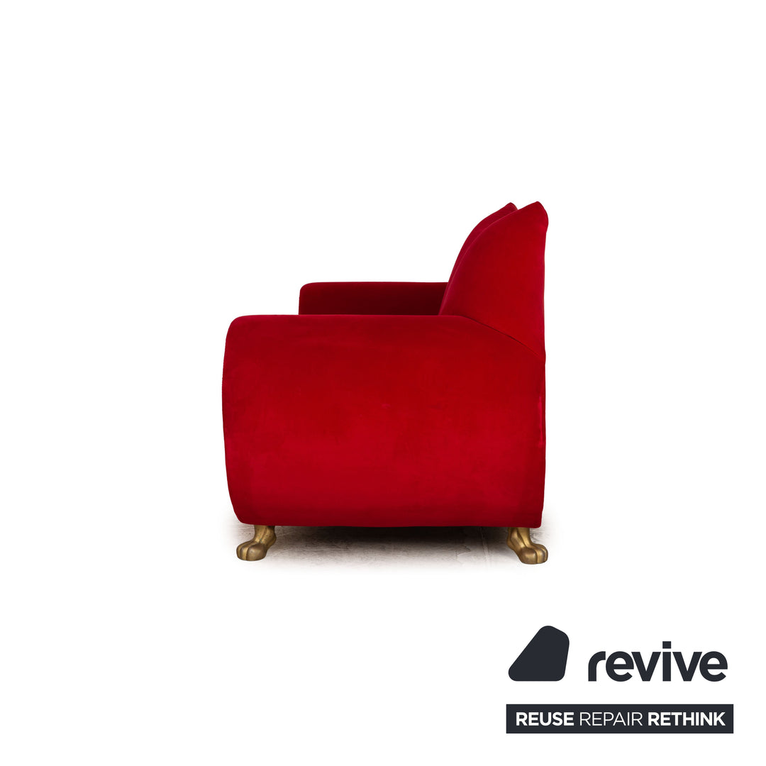 Bretz Gaudi Fabric Three Seater Red Sofa Couch