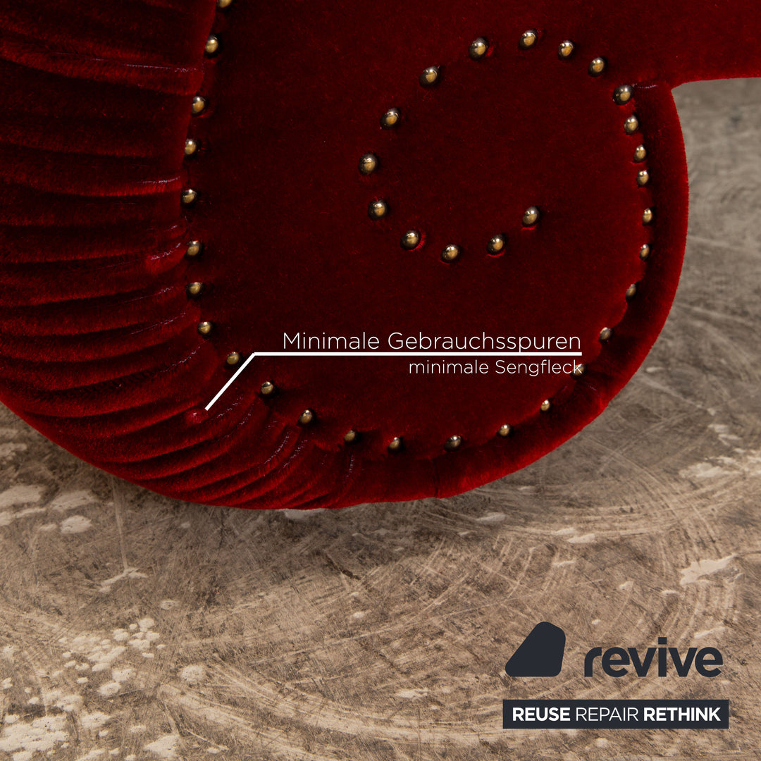 Bretz Gaudi Fabric Three Seater Red Sofa Couch