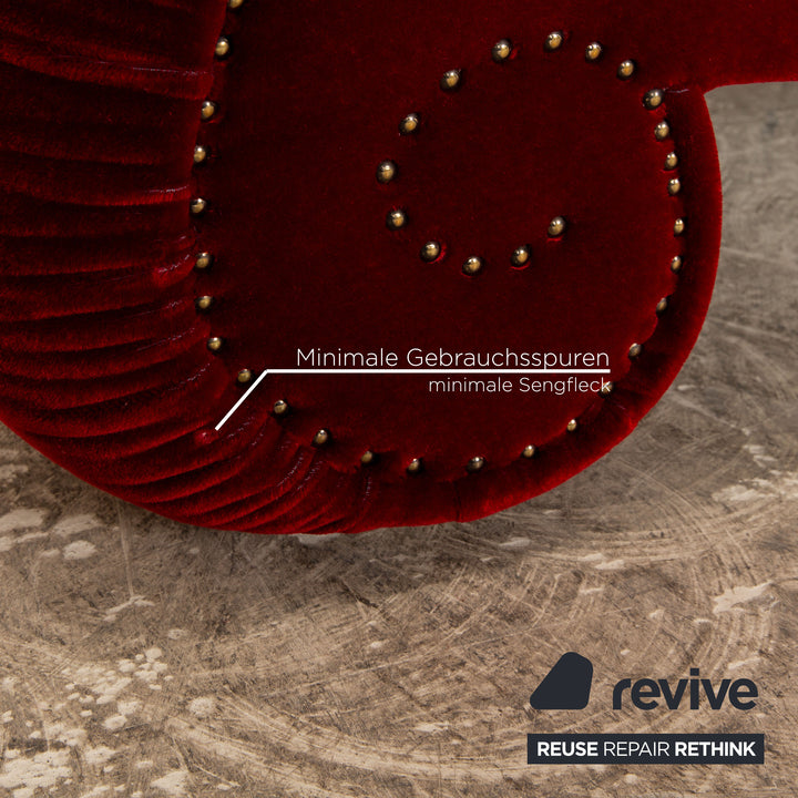 Bretz Gaudi Fabric Three Seater Red Sofa Couch