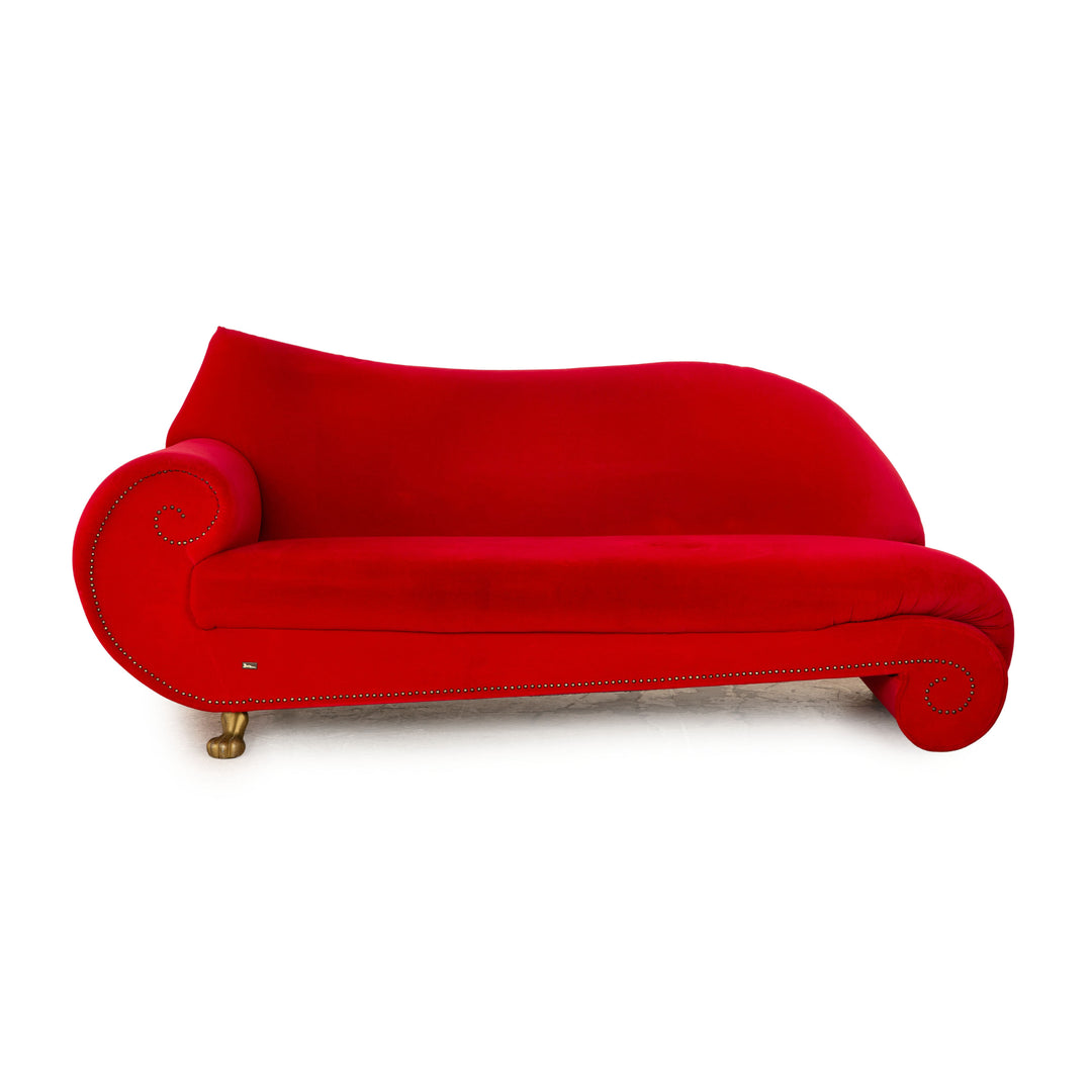 Bretz Gaudi Fabric Three Seater Red Sofa Couch
